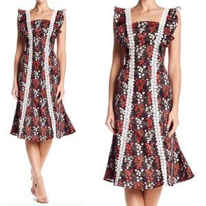 NWT Few Moda Red Floral Fit & Flare Dress Small